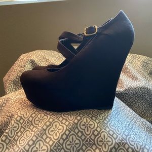 Black Heel Wedges size 8.5